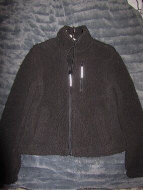 Garage Black Fleece Zip-Up Jacket